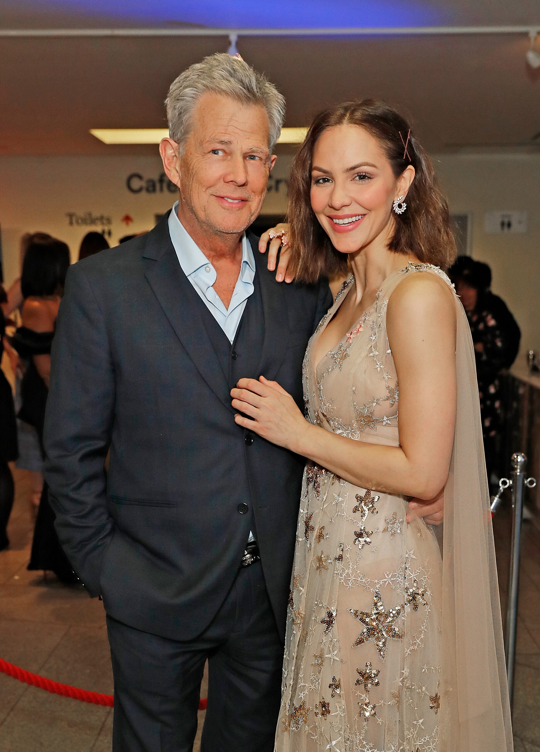 David Foster and Katharine McPhee at the press night after-party for "Waitress: The Musical" on March 7, 2019, in London, England | Source: Getty Images