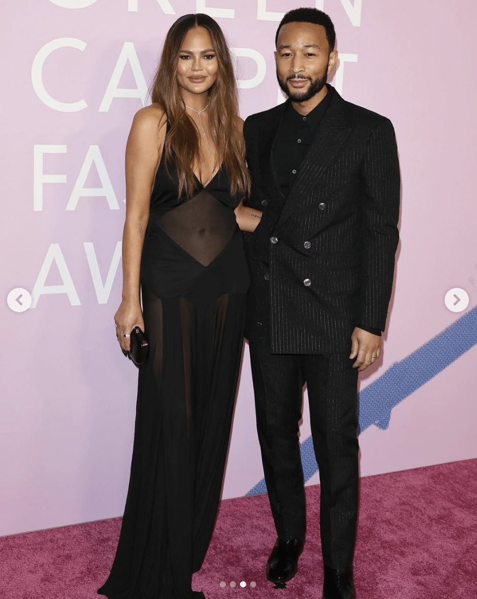 Chrissy Teigen and John Legend during a red carpet event, dated March 2024. | Source: Instagram/ChrissyTeigen