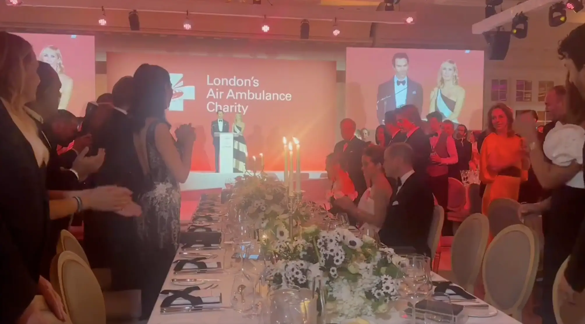 Prince William and Tom Cruise at the London's Air Ambulance Charity Black and White Gala as seen in an X post dated February 9, 2024 | Source: Twitter.com/RE_DailyMail