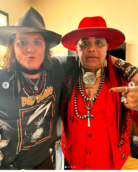 Johnny Depp and Micki Free posing for a picture posted on November 5, 2022 | Source: Instagram/official_micki_free