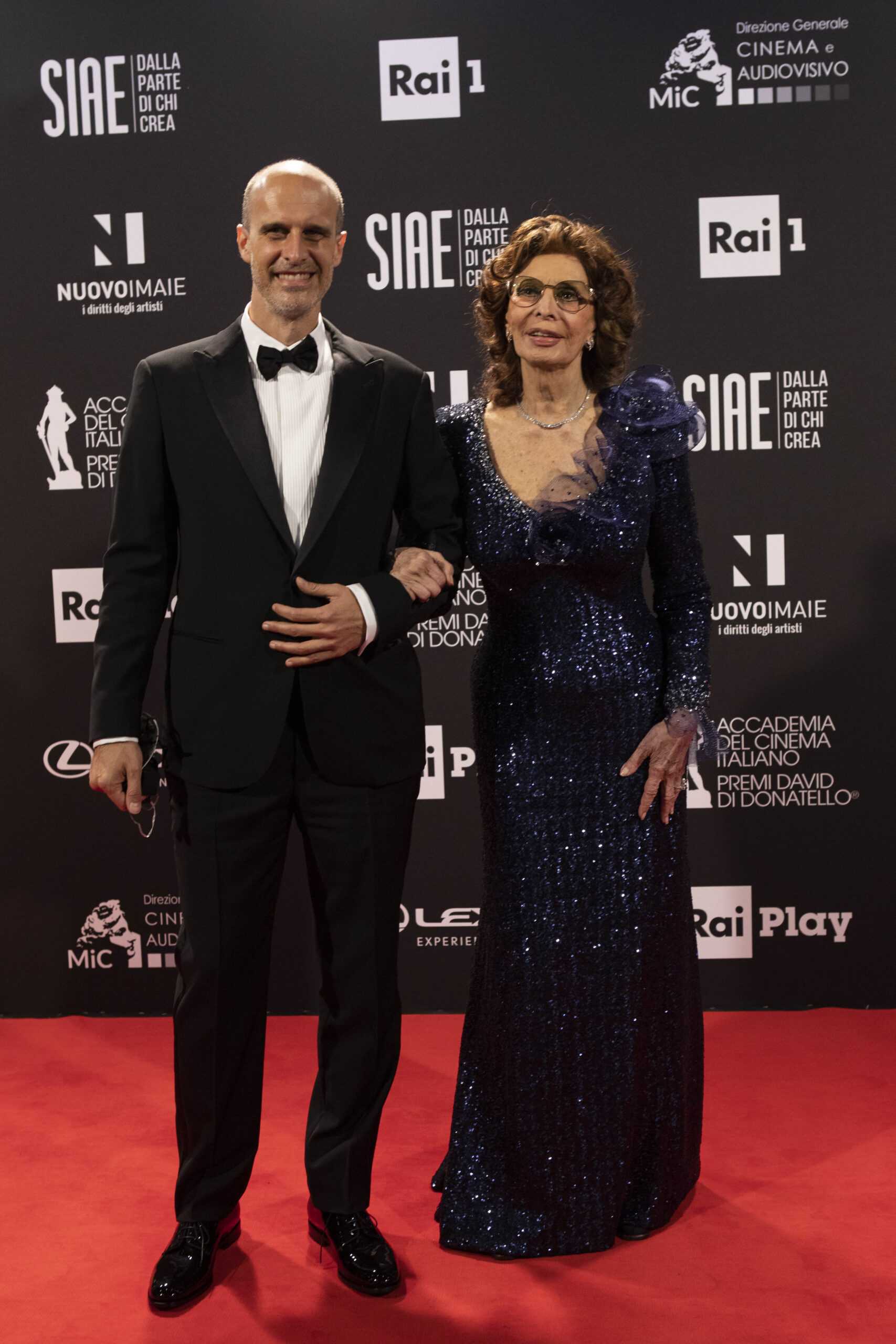 Edoardo Ponti and Sophia Loren attend the 66th David Di Donatello 2021 prize ceremony photocall on May 11, 2021 in Rome, Italy. | Source: Getty Images