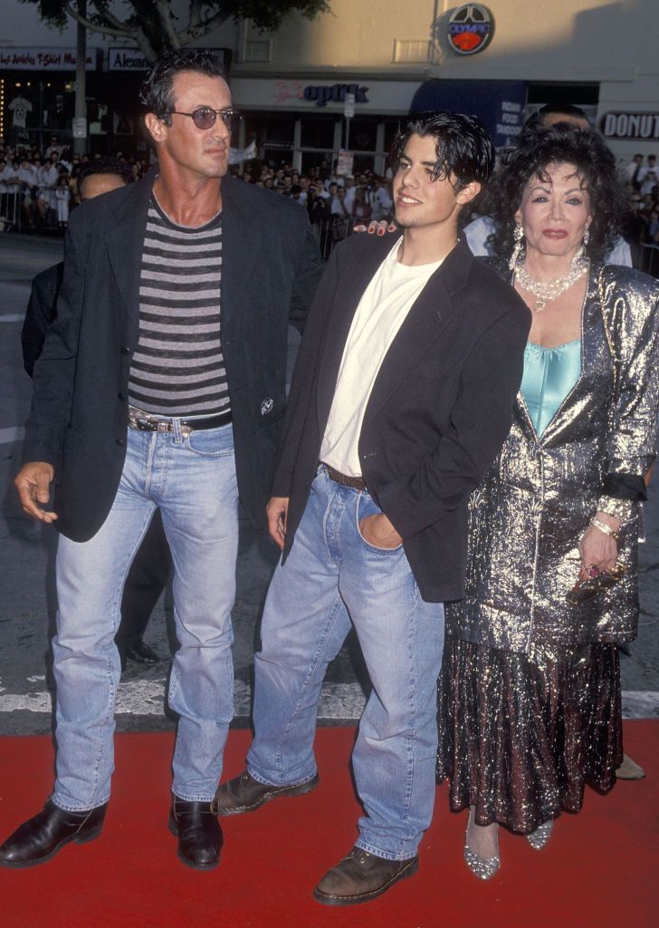 Sylvester Stallone, Sage Stallone, and Jackie Stallone at the "True Lies" Westwood Premiere on July 12, 1994. | Source: Getty Images